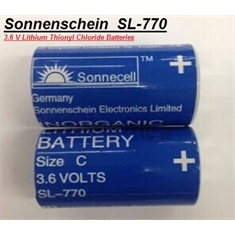 SL-770 - BATERIA 3,6V SIZE C, 8,5Ah,Batteries Lithium Tadiran SL-770 / SL-2770, Non-Rechargeable - BACKUP CPU ROBOT,PLC,CNC & MACHINE - Sonnenschein SL-770 (Size C) Lithium battery 3.6V.